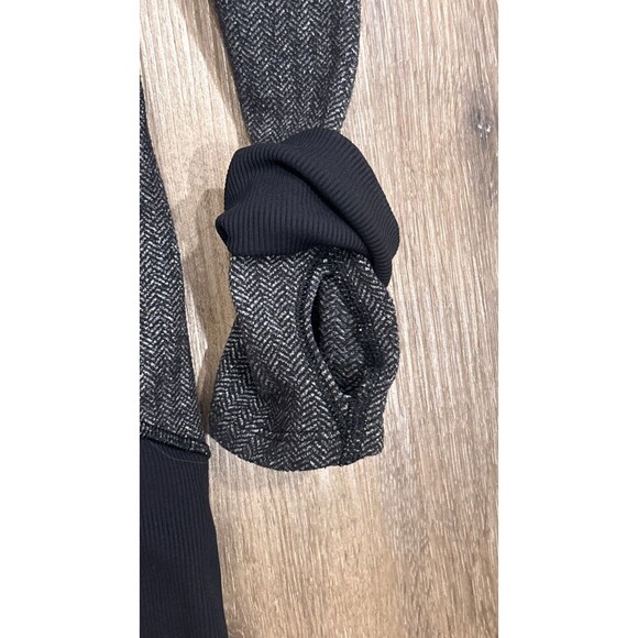 Lululemon Hoodie Herringbone Black Womens Size 2 Full Zip Thumbholes Jacket - Picture 11 of 11
